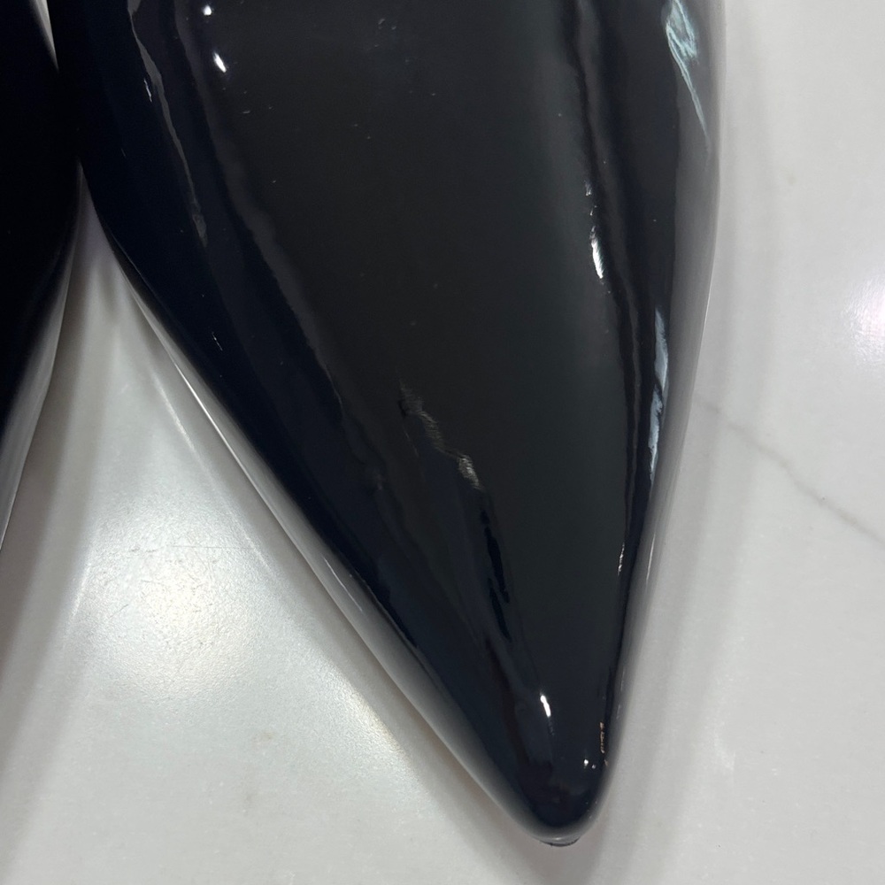 Steve Madden Black Patent Pointed Slingback Pumps - Picture 4 of 12